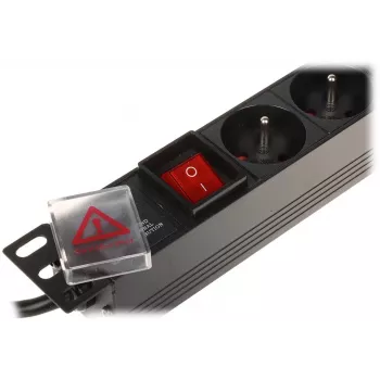 DELTA Régua de tomadas PD-8/R-IEC 8 tomadas com proteção contra sobretensão 230V 10A preto