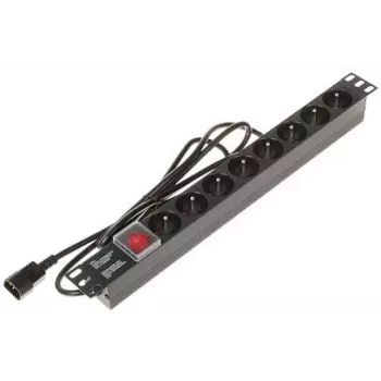 DELTA Régua de tomadas PD-8/R-IEC 8 tomadas com proteção contra sobretensão 230V 10A preto