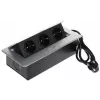 DELTA Régua de tomadas para móveis FPS-3S/CABLE com 3 tomadas, cabo 1,5 m, preto