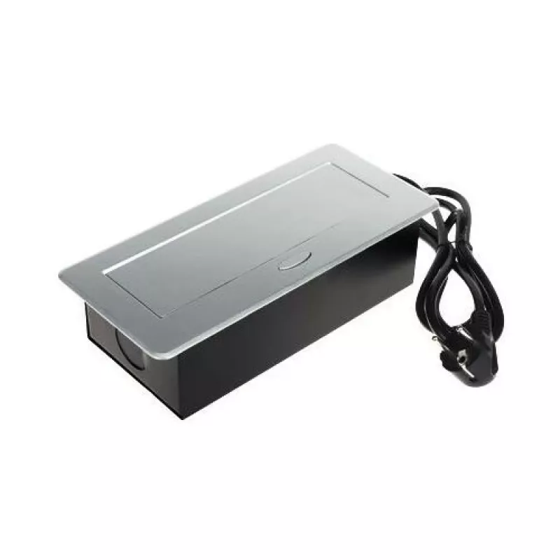 DELTA Régua de tomadas para móveis FPS-3S/CABLE com 3 tomadas, cabo 1,5 m, preto