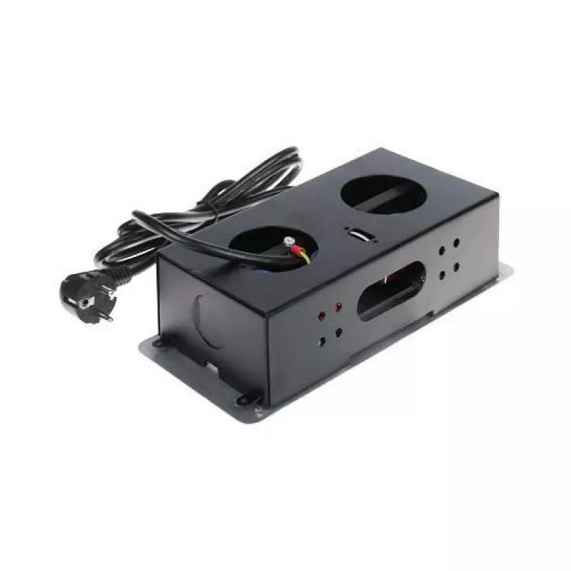DELTA Régua de tomadas para móveis FPS-3S/CABLE com 3 tomadas, cabo 1,5 m, preto
