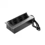 DELTA Régua de tomadas para móveis FPS-3S/CABLE com 3 tomadas, cabo 1,5 m, preto