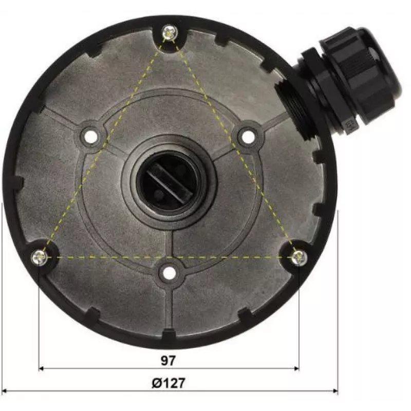 DELTA Caixa de ligação para câmaras dome STG-1280ZJ-DM8(SCHWARZ), preto, liga de alumínio
