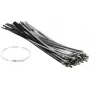 Abraçadeira de aço inoxidável DELTA Montage SSCT-400X7.9 - 100 unid., 400 mm de comprimento, 7,9 mm de largura, AISI 304, prateado