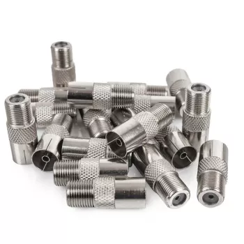 Módulo conector coaxial F-Type / IEC Spacetronik - 100 unid. branco