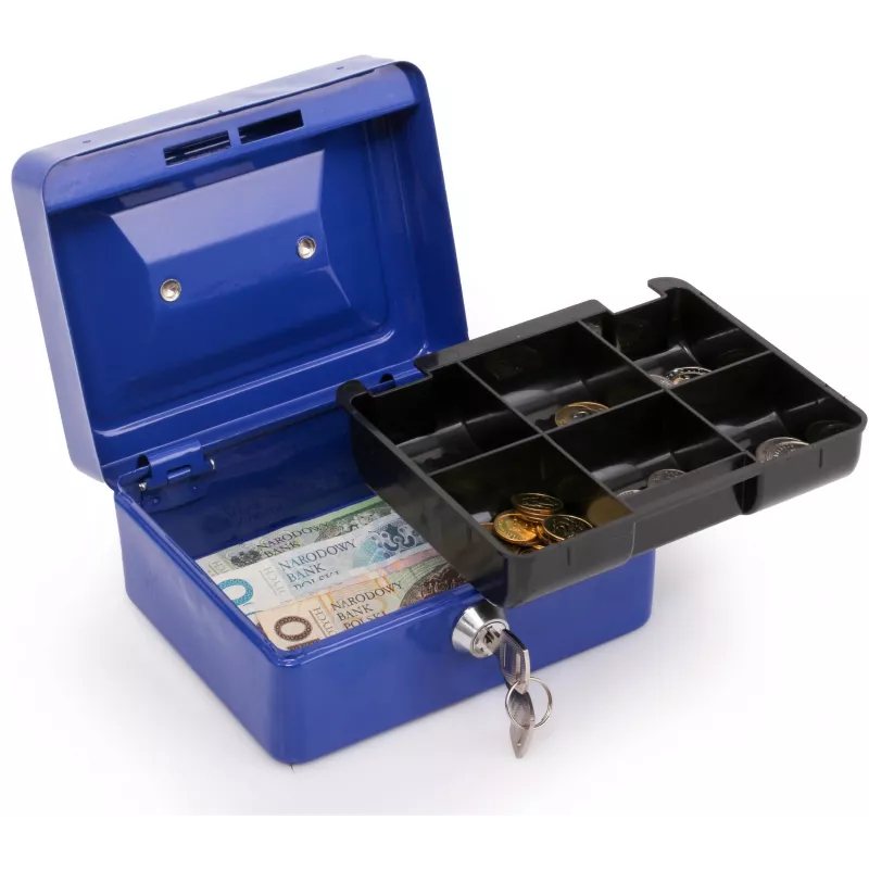 Caixa de dinheiro metálica RED EAGLE BOX-150 com fechadura de cilindro, vermelha