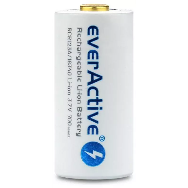 Bateria de iões de lítio recarregável EVERACTIVE 16340 3,7V 700mAh com circuito de proteção (1 unid.)