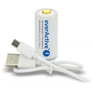 Bateria de iões de lítio recarregável EVERACTIVE 16340 3,7V 700mAh com circuito de proteção (1 unid.)