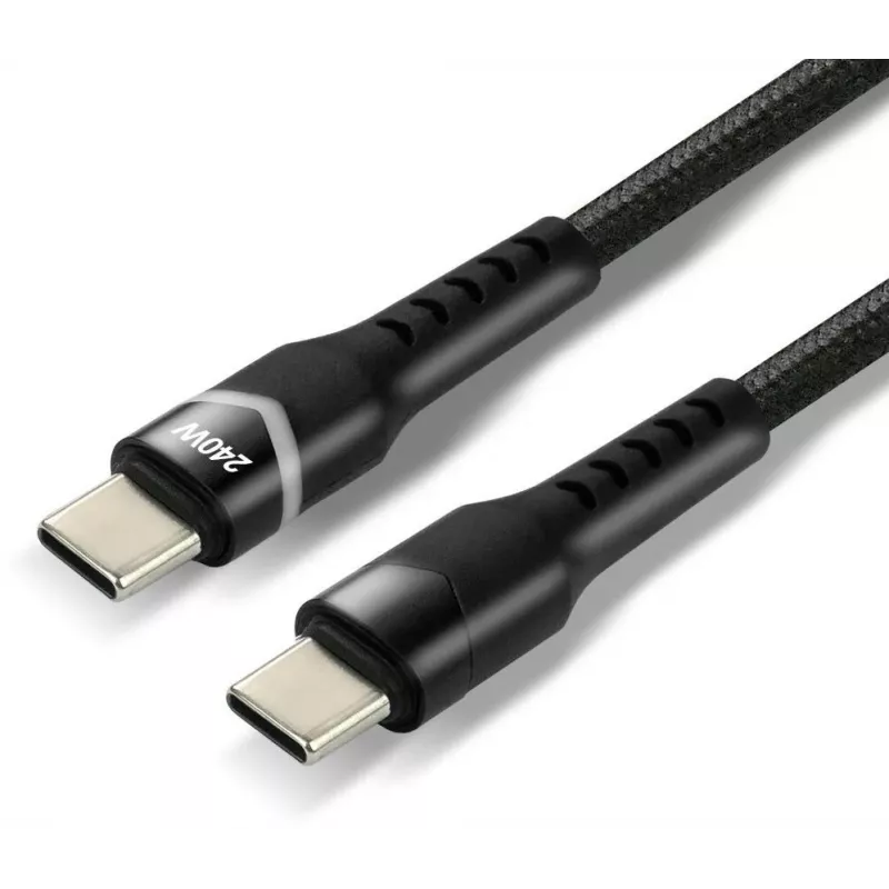 Cabo USB-C para USB-C 2m 240W RGB LED preto CBB-2PDRS