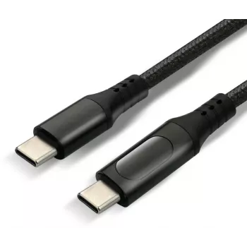 Cabo USB-C para USB-C com indicador de potência LCD, 3m, 45W PD, preto