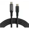 Cabo USB-C para USB-C com indicador de potência LCD, 3m, 45W PD, preto