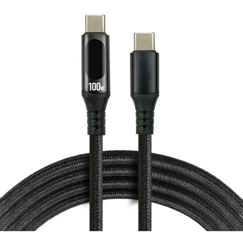 Cabo USB-C para USB-C 2m 100W com indicador de potência LCD everActive CBB-2PD5L
