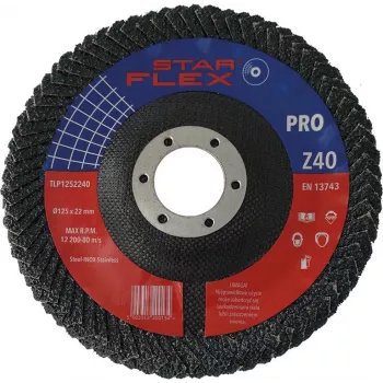 Disco de lamelas PSG Star Flex 125x22,23 mm P40 corindo de zircónio cónico tipo 29 TLP1252240