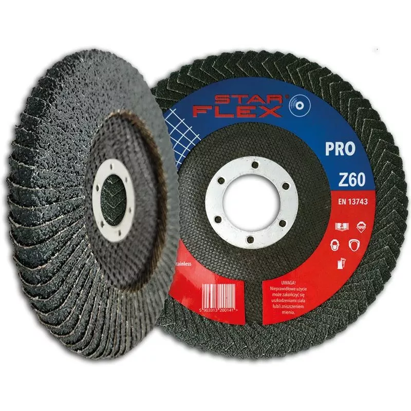 Disco de lamelas PSG Star Flex 125x22,23mm P60 corindo de zircónio para rebarbadora