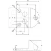 Batente de portão para aparafusar PSG 61.191 (130x150/H65) revestido a borracha