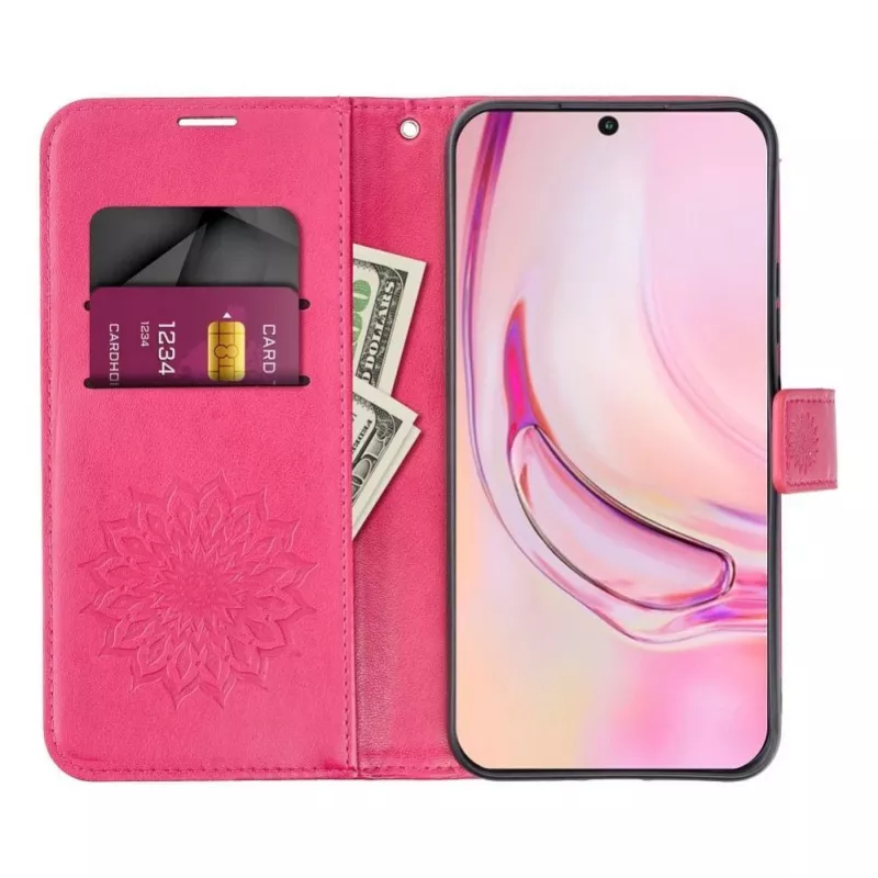 OEM capa flip para iPhone 17 / 18 Mezzo Book Mandala magenta