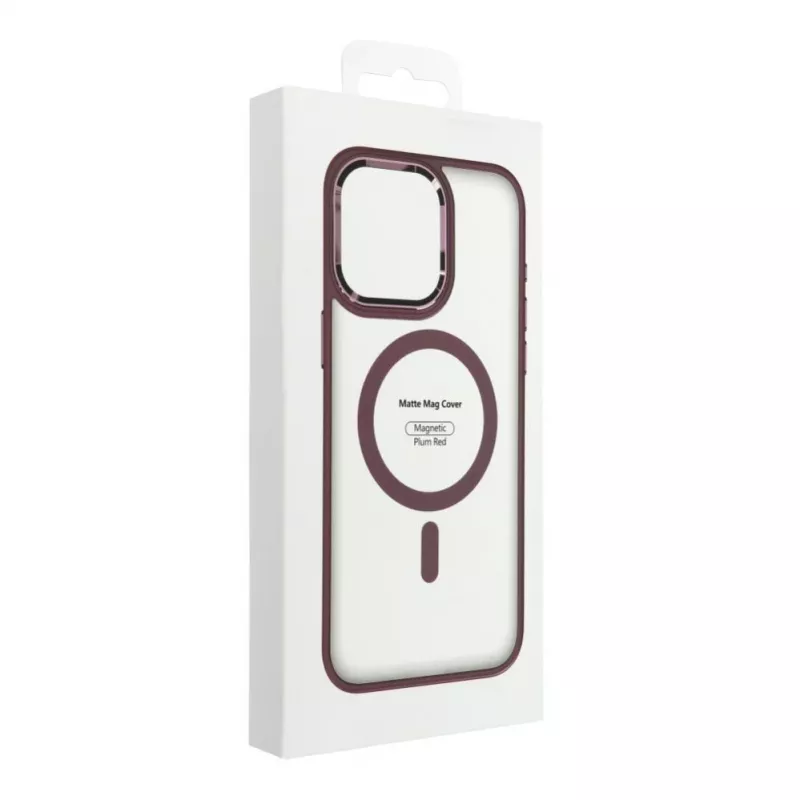 OEM capa para iPhone 17 Pro Max Matte Mag compatível com MagSafe vermelho