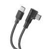 Forcell F-Energy CC-1Deg cabo USB-C para USB-C 100W PD QC4.0 5A 2m preto 90° angular