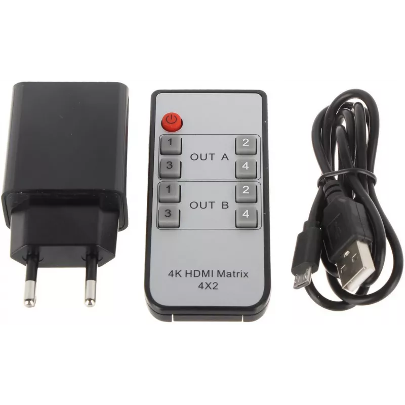 Comutador HDMI 4x2 matriz 4K@30Hz HDMI-SW-4/2-MATRIX