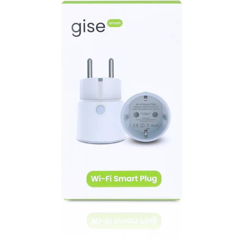 GISE SP-02 Ficha Inteligente Wi-Fi com Monitorização de Energia, 16A, 3680W, Compatível com Tuya