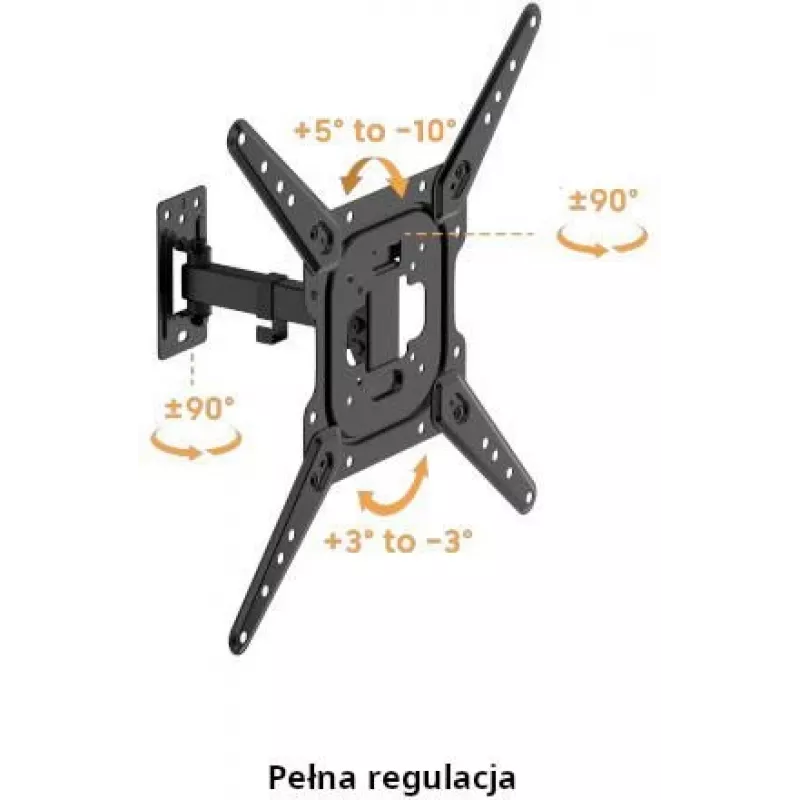 GETFORT GF-FM2365-30 suporte de TV totalmente articulado para LED/LCD 23-65 polegadas, 30 kg, VESA 400x400, preto