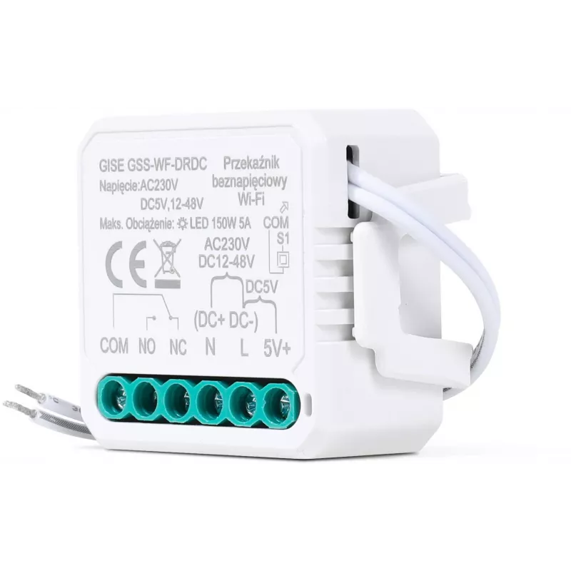 GISE módulo de relé Wi-Fi inteligente de baixa tensão unipolar livre de potencial | Tuya | GSS-WF-DRDC
