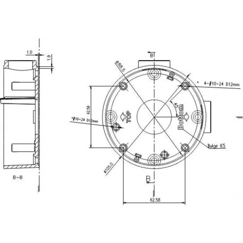 MITON MT-P1260 caixa de derivação de montagem à superfície 120x60x50mm IP65 cinzento claro