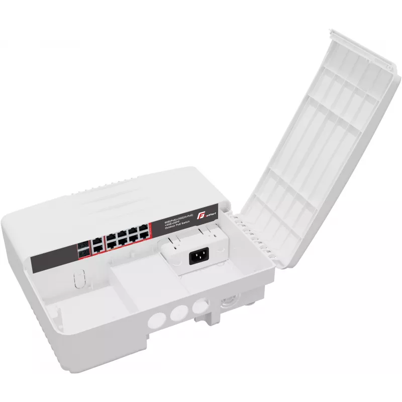 GETFORT GF-6222-GGUF-PO switch PoE+ para exterior 8 portas (6x PoE+ 10/100/1000Mbps + 2x 10/100/1000Mbps + 2x SFP) IP65, 120W