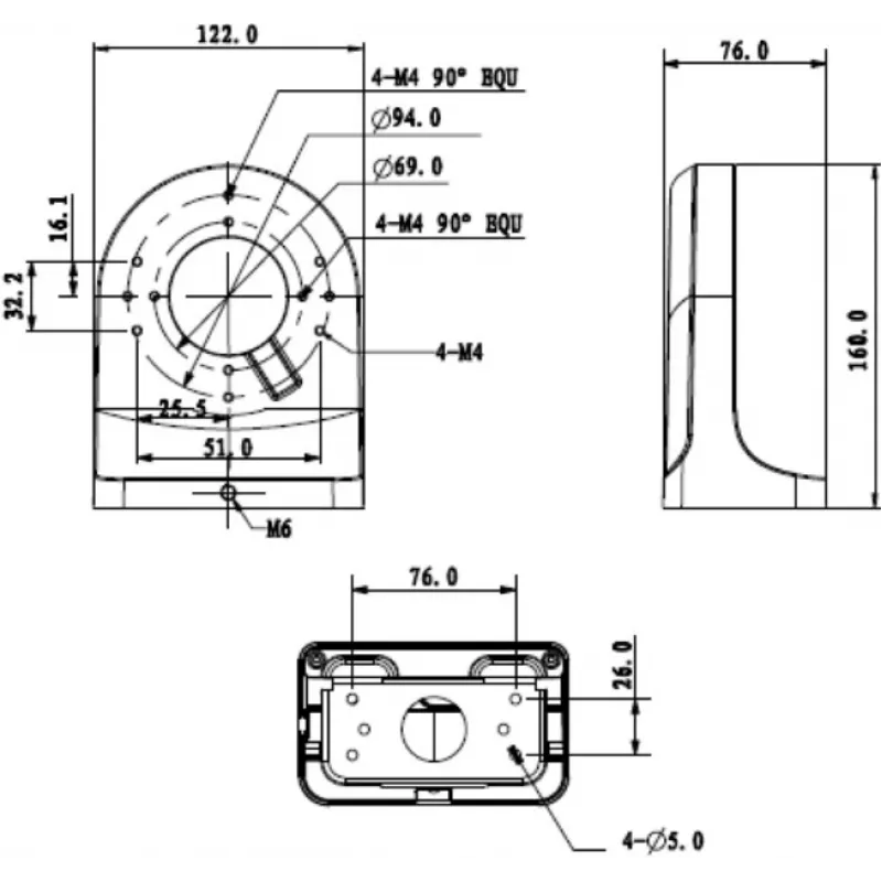 MITON MT-P204W caixa de derivação de montagem à superfície IP65 branco