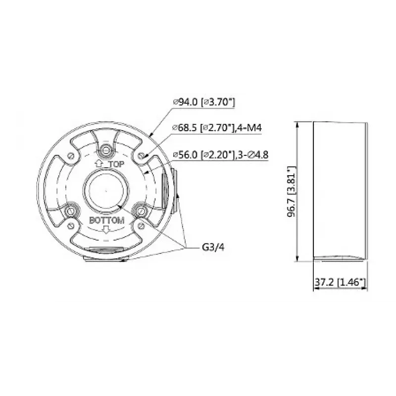 MITON MT-P13A-B caixa de montagem à superfície 1 porta Keystone branco