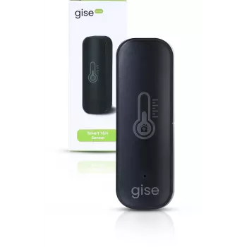 GISE Sensor inteligente de temperatura e humidade Wi-Fi preto | Tuya | GTHS-WF-01-B