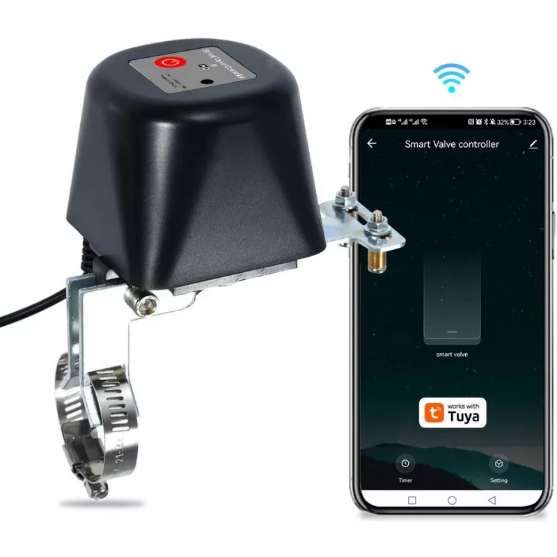 GISE GV-WF Controlador inteligente de válvula de água/gás Wi-Fi, compatível com Tuya
