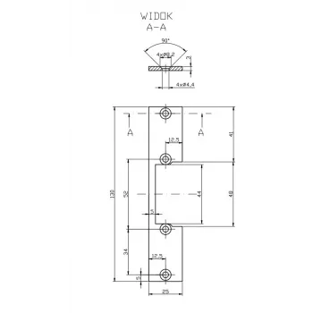 HARTTE OK-P2 Barra plana curta, S, 3mm, STC, aberta