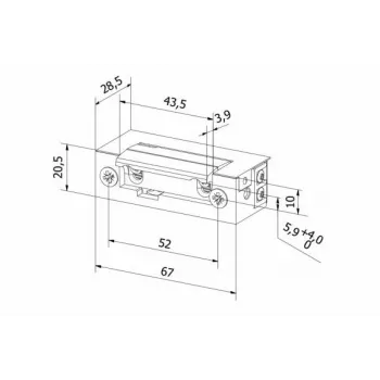 BIRA ES1-001 Abre-portas elétrico simétrico 12V AC/DC Basic