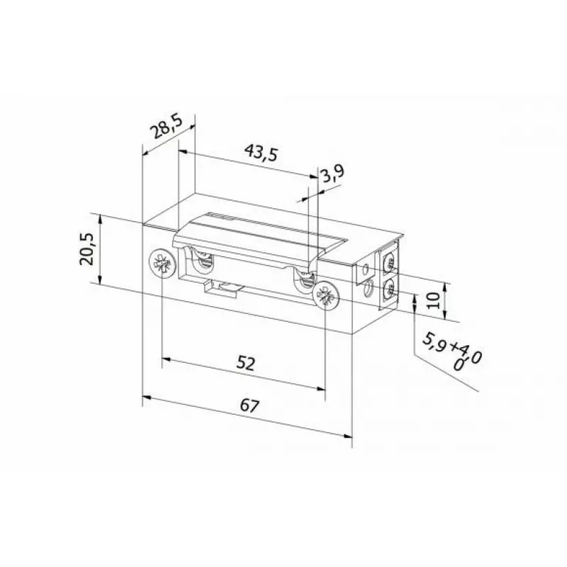 BIRA ES1-001 Abre-portas elétrico simétrico 12V AC/DC Basic