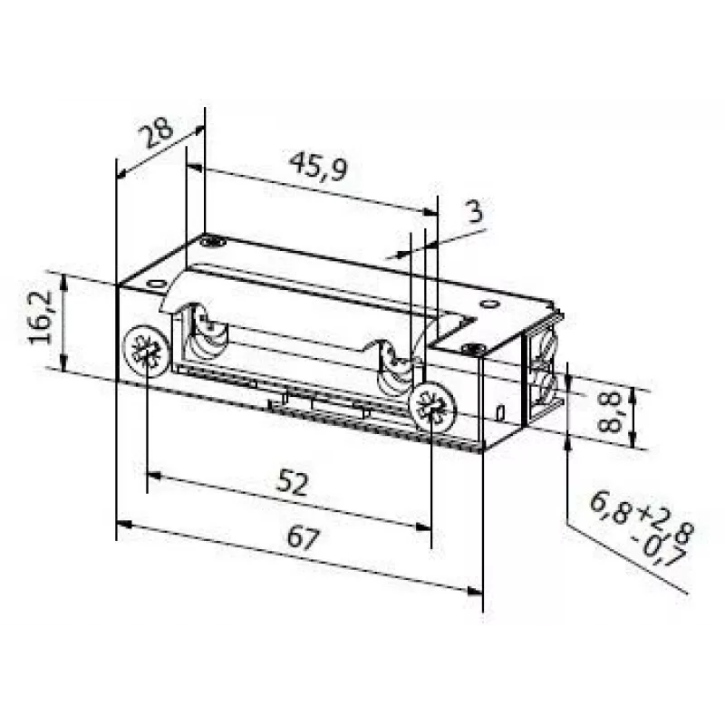 BIRA HARTTE XS00U-B Fechadura elétrica série XS 12-24V AC/DC Low Current reforçada