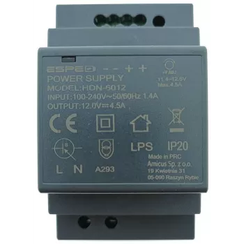 ESPE HDN-6012 Fonte de alimentação para calha DIN 12V 54W 4,5A