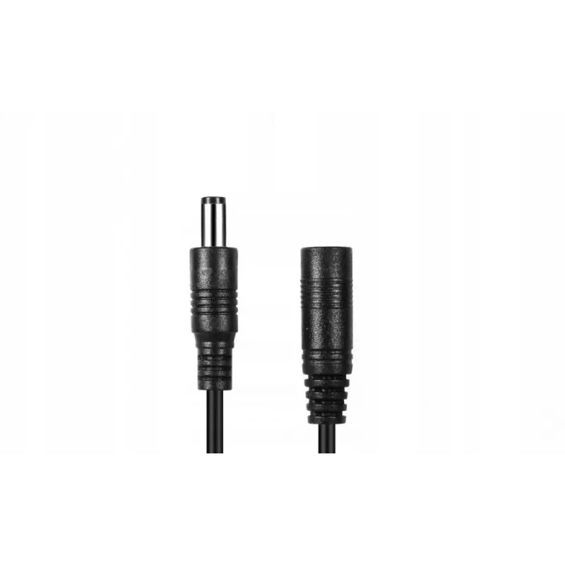 ESPE Cabo de extensão de alimentação DC 5,0m 2x0,5mm² Ficha DC para conector fêmea DC 2,1x5,5mm Preto