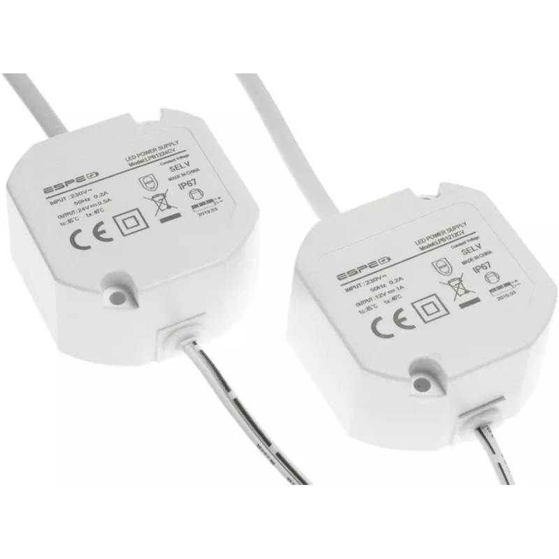 ESPE LP-1212-211 Fonte de alimentação 12V 1A 12W IP67 5,5/2,1mm