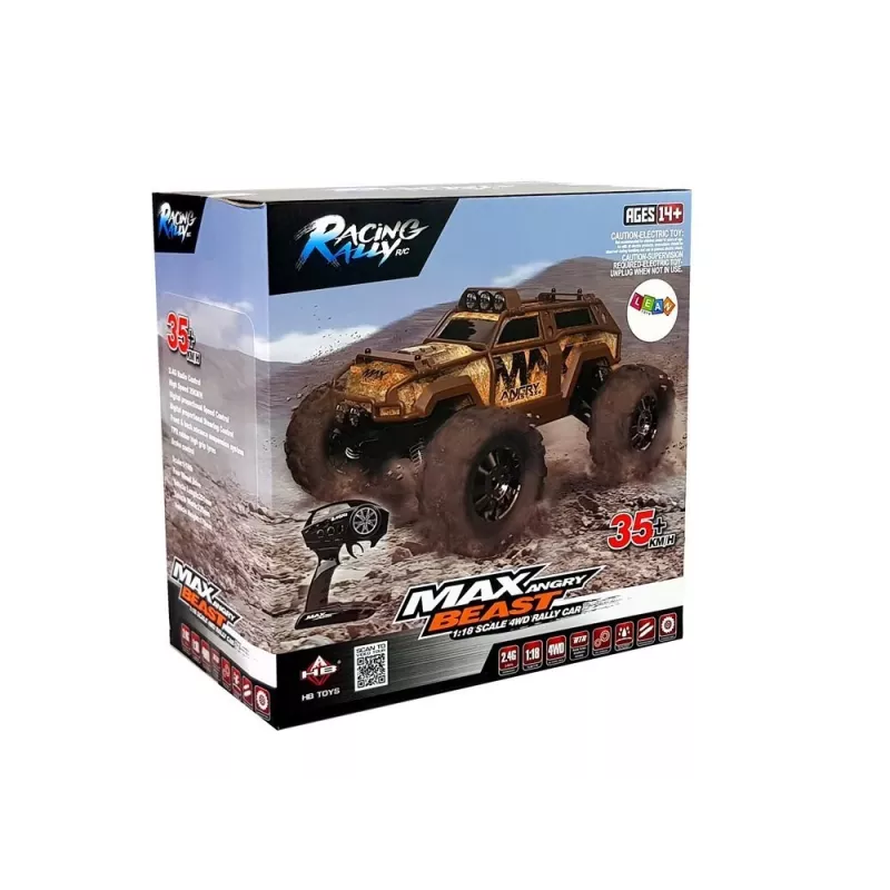 LEAN TOYS Carro de rali telecomandado Azul 2.4G 1:18 35km/h