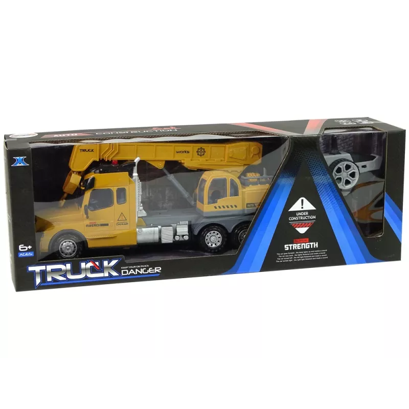 LEAN TOYS Camião grua telecomandado Pilot 2.4G Luzes Sons Amarelo