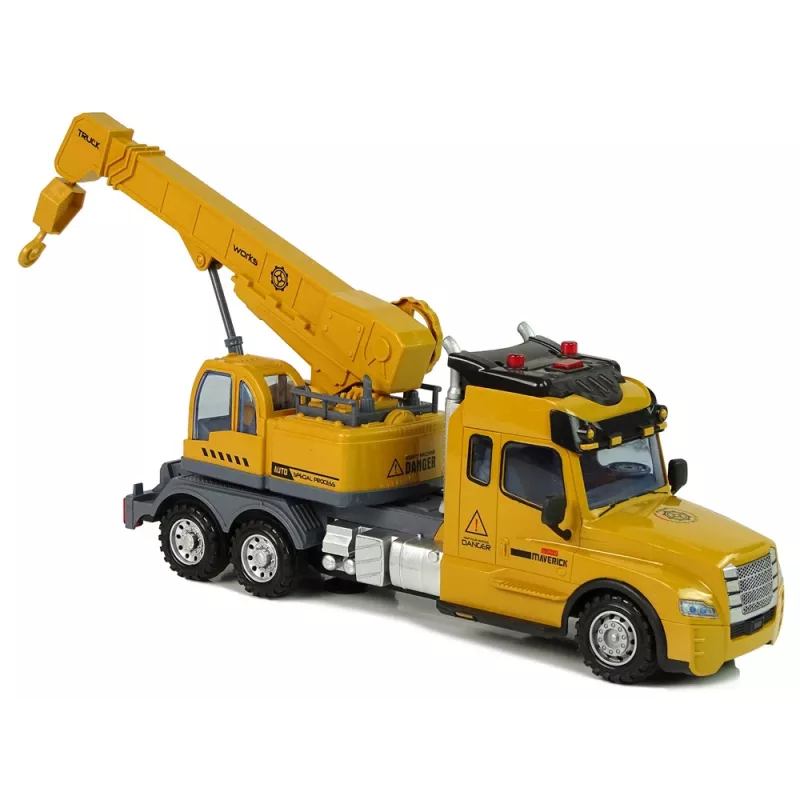 LEAN TOYS Camião grua telecomandado Pilot 2.4G Luzes Sons Amarelo