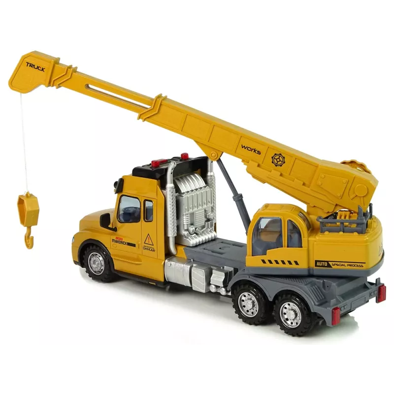 LEAN TOYS Camião grua telecomandado Pilot 2.4G Luzes Sons Amarelo