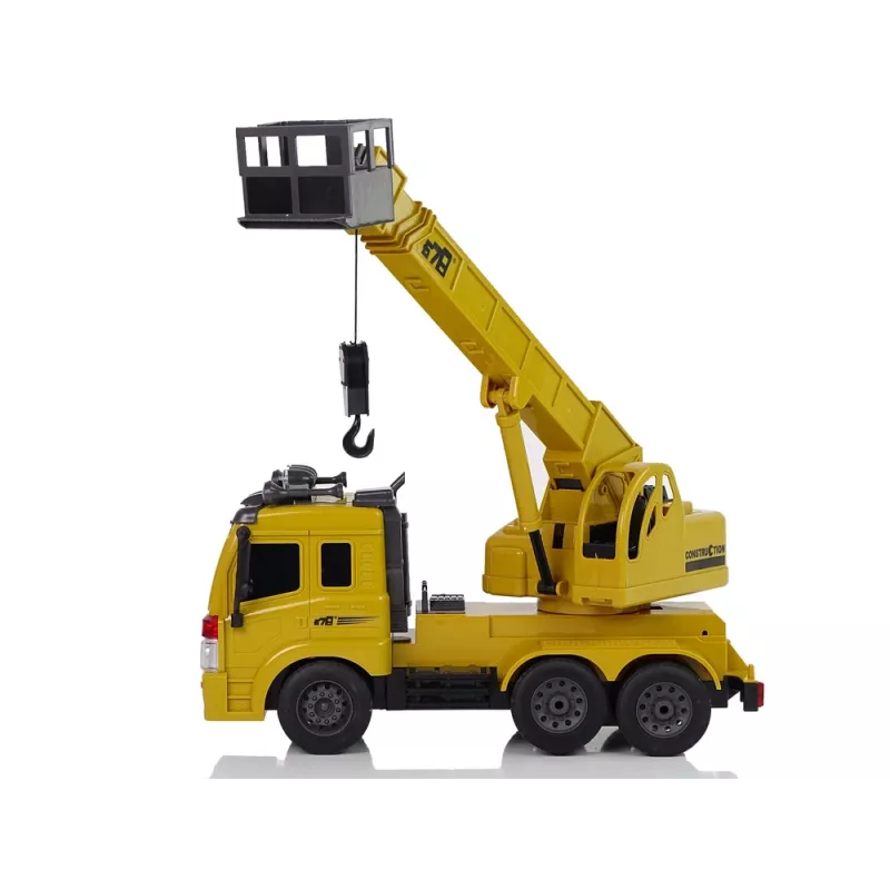 LEAN TOYS Camião Grua Telecomandado 1:20 Lift Crane Pilot 2.4G Som Luzes