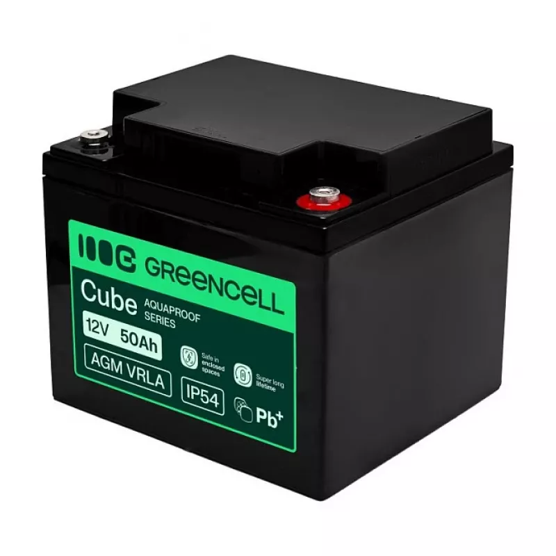 GREEN CELL AGM VRLA 12V 50Ah Bateria sem Manutenção para UPS, 197x166x170mm