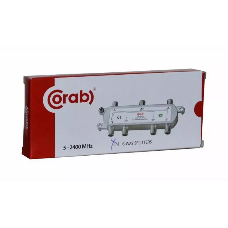 CORAB Distribuidor de Sinal TV/SAT 6 Vias 5-2400 MHz com Passagem DC