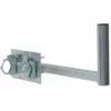 CORAB UBU-38/450-H Suporte Universal de Varanda para Antenas de Satélite, Terrestres e LTE, Diâmetro do Mastro 38 mm, Projeção 450 mm, Aço Galvanizado a Quente, Cinzento Metálico