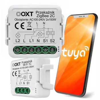 OXT Módulo Smart Switch ZigBee Tuya Mini 2 Canais
