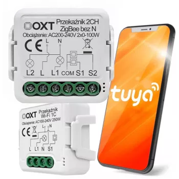 OXT Módulo Relé Mini 2 Canais sem Neutro ZigBee TUYA T272