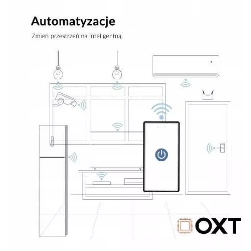OXT T220P módulo de relé Wi-Fi, 1 circuito, 16 A, medição de energia, Tuya